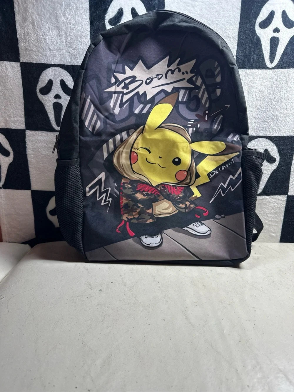 Pikachu Hip-Hop Kids Backpack in Black and Yellow